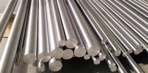 High-quality stainless steel round bars stacked for industrial and manufacturing use