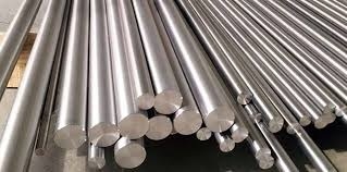 High-quality stainless steel round bars stacked for industrial and manufacturing use