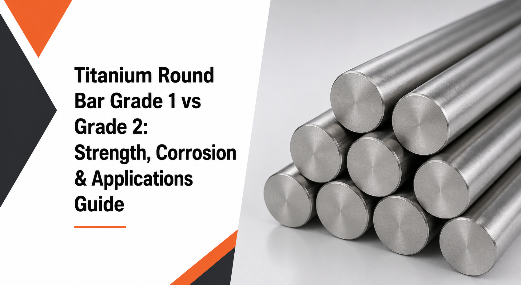 Titanium round bars arranged in a stacked