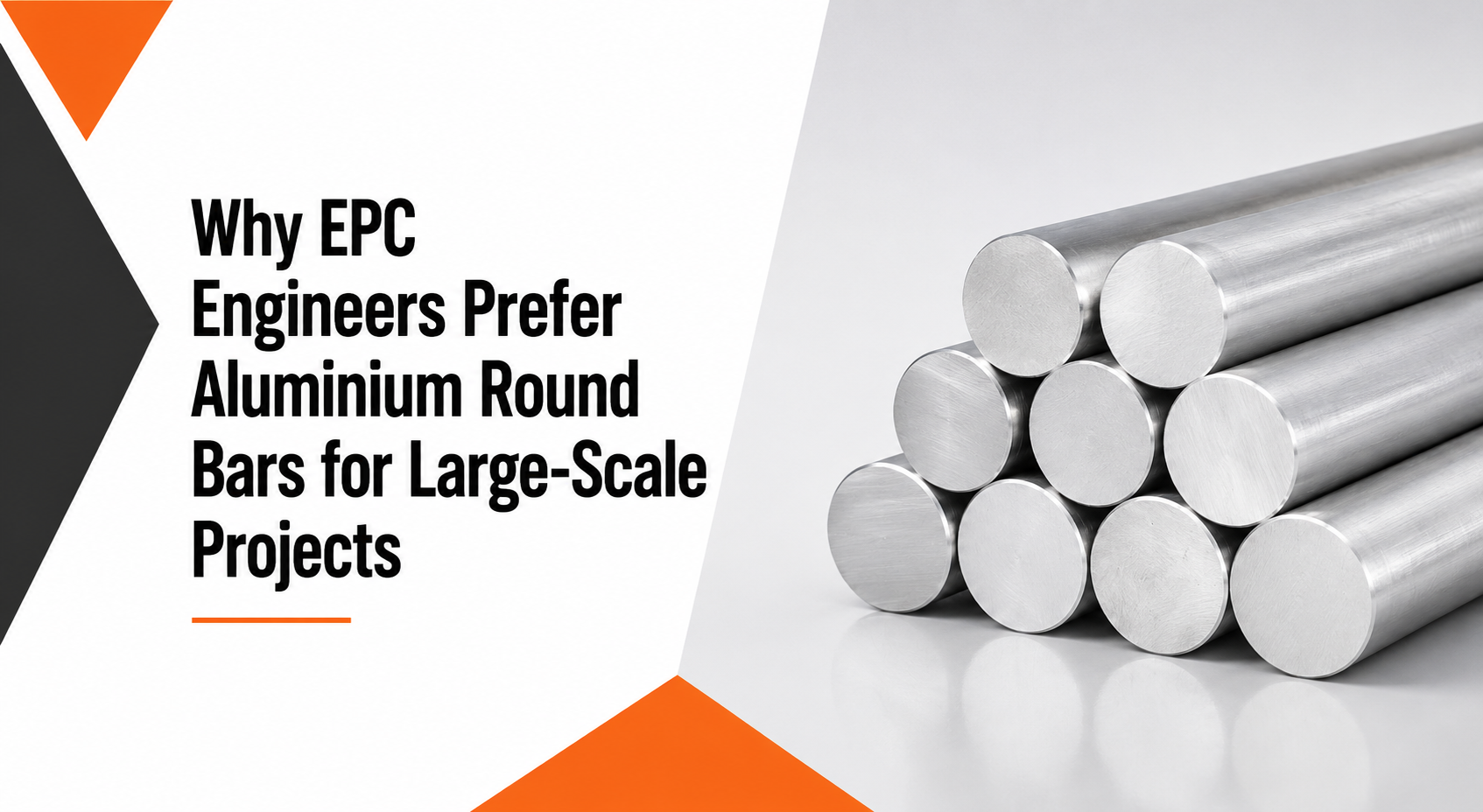 Aluminium round bars arranged in a stacked formation